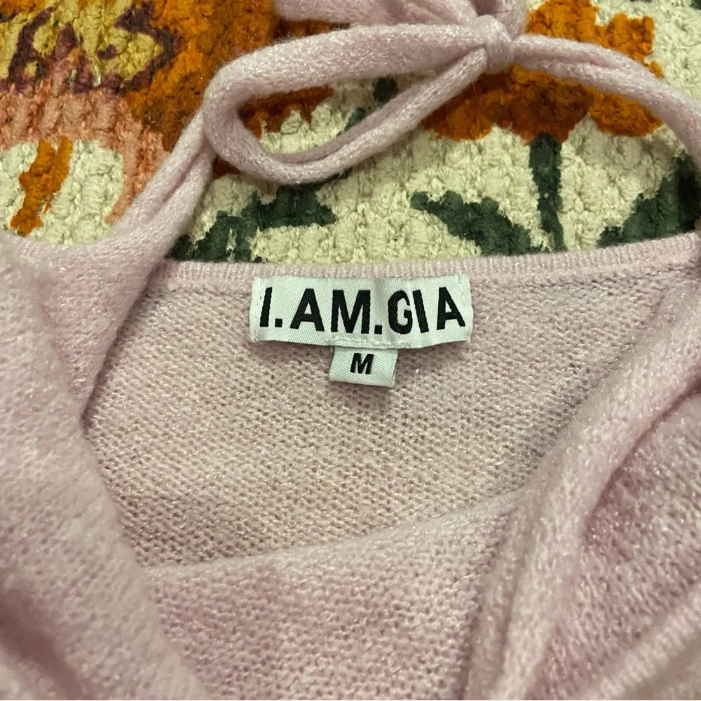 Iamgia pink long sleeve halter top - Picture 4 of 5